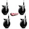 Service Caster 5'' Phenolic Swivel 3/4'' Expanding Stem Caster Set with Brake, 4PK SCC-EX20S615-PHR-PLB-34-4 - alternate 2